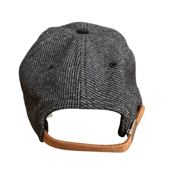 Vintage Timberland Men's Strap Back Hat Tweed Wool Blend Quilted Lining Leather - Picture 5 of 7